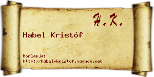 Habel Kristóf névjegykártya